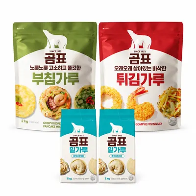 곰표 부침가루 2kg 1개 + 튀김가루 2kg 1개 + 밀가루 1kg 2개